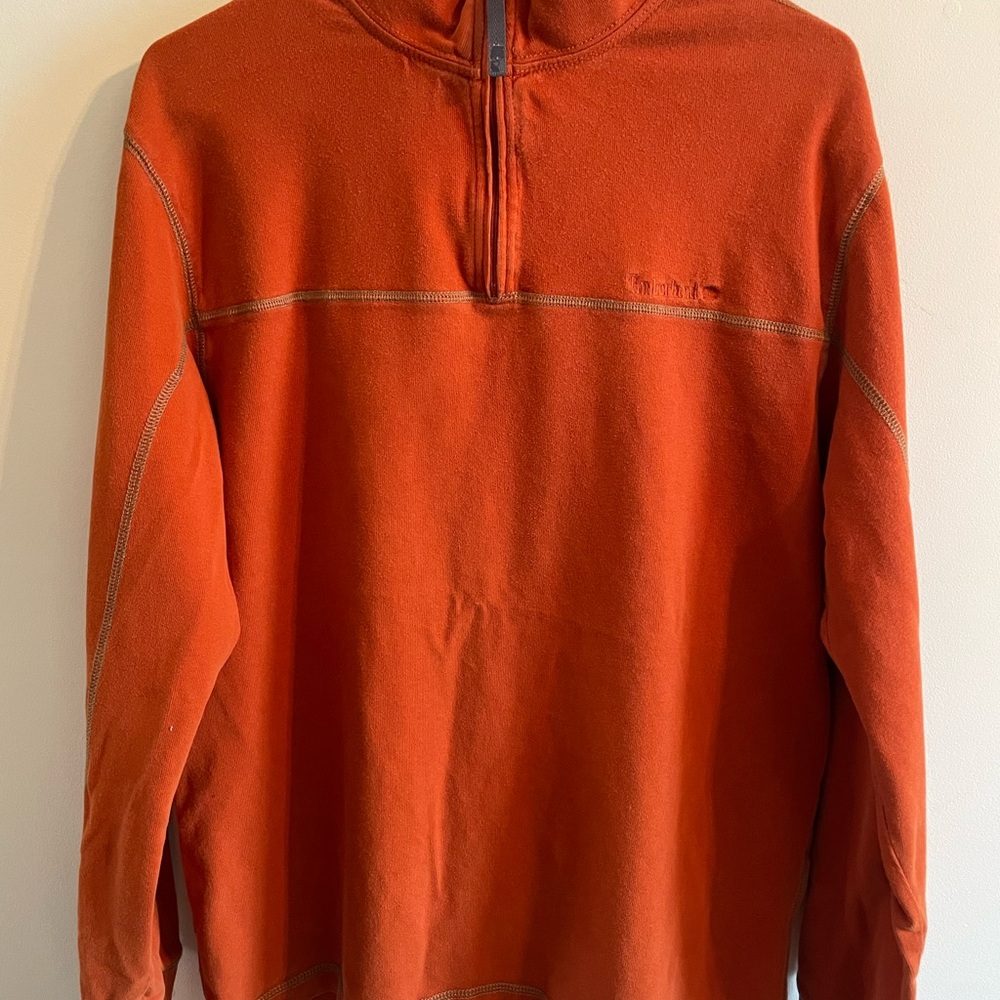 Timberland Orange Half-Zip Fleece Pullover